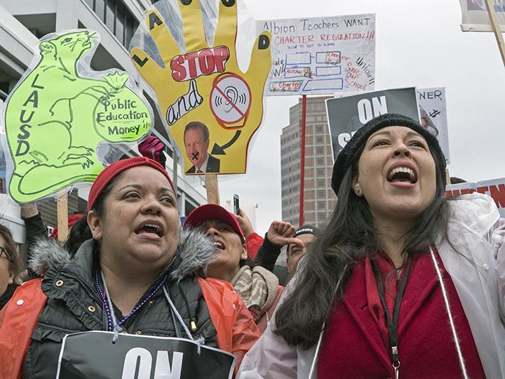 Teachers take the fight to the billionaire class in Los Angeles